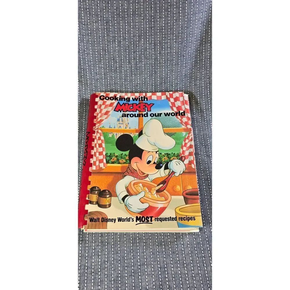 Cooking with Mickey (Mouse) Around Our World 1987 Cookbook DISNEY WORLD & LAND